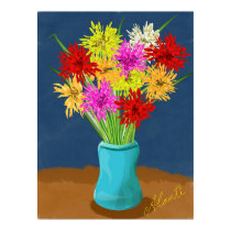 Flowers In Blue Vase posters