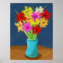 Flowers In Blue Vase posters
