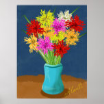 Flowers In Blue Vase Print