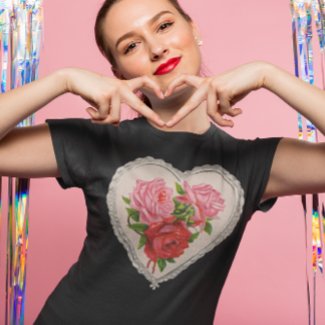 Flowers in Heart T-shirt shirt
