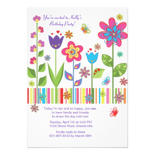 Flowers in the Garden Invitation