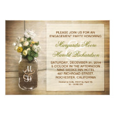 flowers in the mason jar ENGAGEMENT PARTY invites