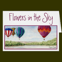 Flowers in the Sky Note Card cards