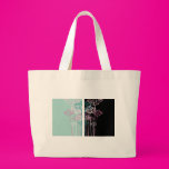 Flowers in Turquoise and Black Canvas Bags