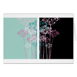 Flowers in Turquoise and Black Greeting Card