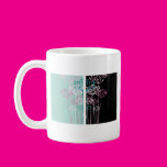 Flowers in Turquoise and Black Mugs