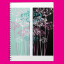 Flowers in Turquoise and Black Spiral Notebooks Flowers in Turquoise and Black Spiral Notebooks