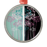 Flowers in Turquoise and Black Ornaments