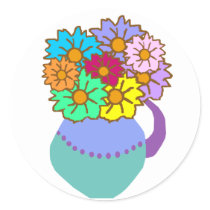 Flowers in vase stickers by marcya7 Flowers in vase stickers
