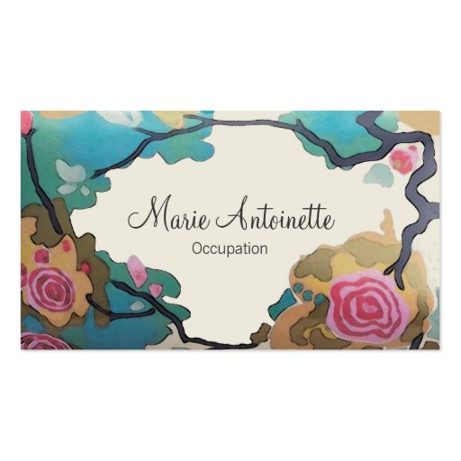 Flowers in Watercolors ~ Business Cards (front side)