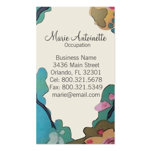 Flowers in Watercolors ~ Business Cards (back side)