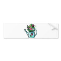 Flowers in Watering Can bumper stickers