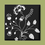 Flowers in White Magnet