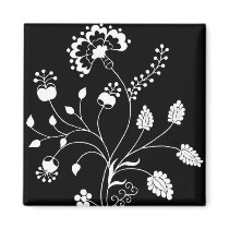 Flowers in White Magnet