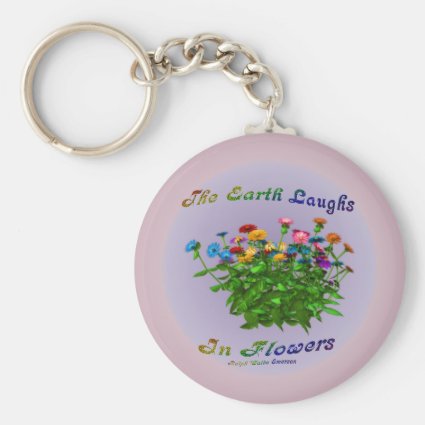 Flowers Inspirational Quote Keychain