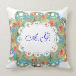Flowers, Lace and Monogramm Pillow