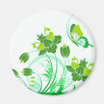 Flowers, Leaves, and Butterflies 3 Fridge Magnet
