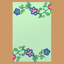 Flowers, Leaves & Scroll stationery by Perlyyyy Flowers, Leaves & Scroll stationery