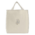 Flowers Monogram Letter D Tote Bag embroidered bags by embroidered Flowers Monogram Letter D Tote Bag embroidered bags