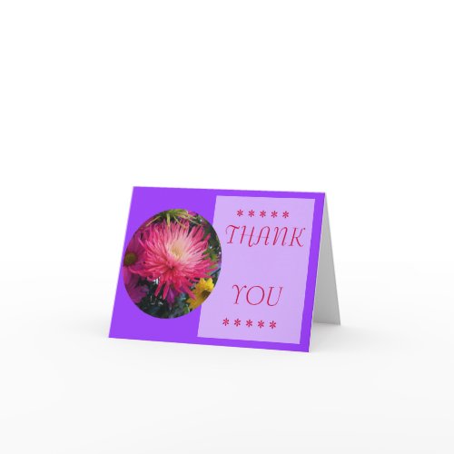 Flowers Mums Thank You Card card