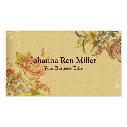 Flowers of Spring - Faux Vintage Style Business Card Templates (front side)
