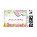 Flowers of Time-Happy Birthday postage