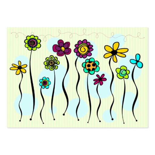 Flowers On A Stick Gift Tag Business Cards (front side)