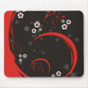 Flowers on Black - Mousepad