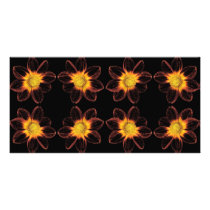 Flowers on Black Personalized Photo Card