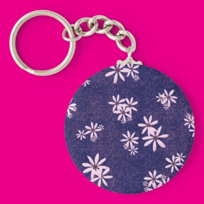Flowers on Blue Keychains Zazzle_keychain Flowers on Blue Keychains Zazzle_keychain