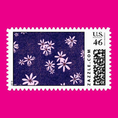 Flowers on Blue Stamp Zazzle_stamp