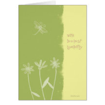 Flowers on Green-Sympathy Greeting Cards