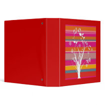Flowers on line pattern scrolls - 3 ring binder