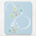 Flowers on Pale Blue - Mousepad