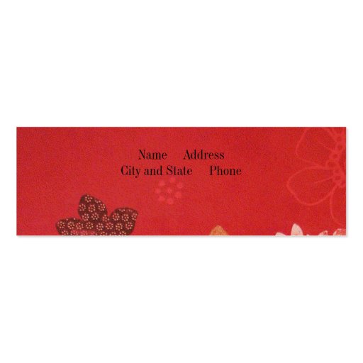 Flowers on Red Business Cards
