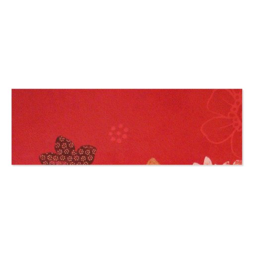 Flowers on Red Business Cards (back side)