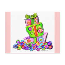 flowers on the fancy cake 1 postcards