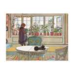 "Flowers on the Windowsill" by Carl Larsson Art Postcard