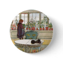 Flowers on the Windowsill by Carl Larsson Buttons