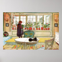 Flowers on the Windowsill by Carl Larsson Poster