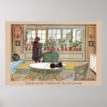 "Flowers on the Windowsill" Carl Larsson Art Print