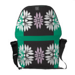 Flowers on Turquoise and Black Commuter Bag