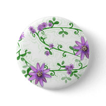 Flowers on Vines Button by thehatch Flowers on Vines Button