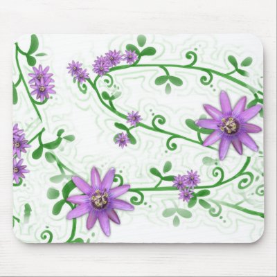 Flowers on Vines Mousepad by
