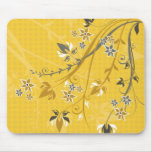 Flowers on Yellow - Mousepad