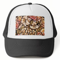 Flowers Painted on Glass Hats