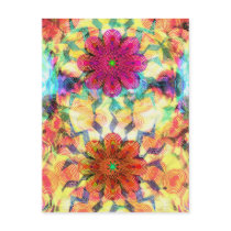 Flowers Pattern Notes Card Postcards