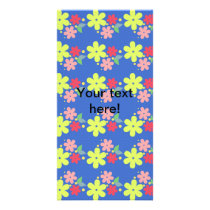 Flowers pattern personalized photo card