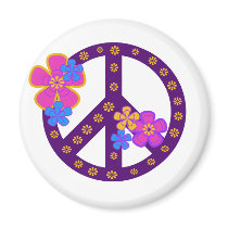 Flowers Peace Symbol magnets