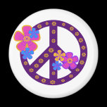 Flowers Peace Symbol Fridge Magnet